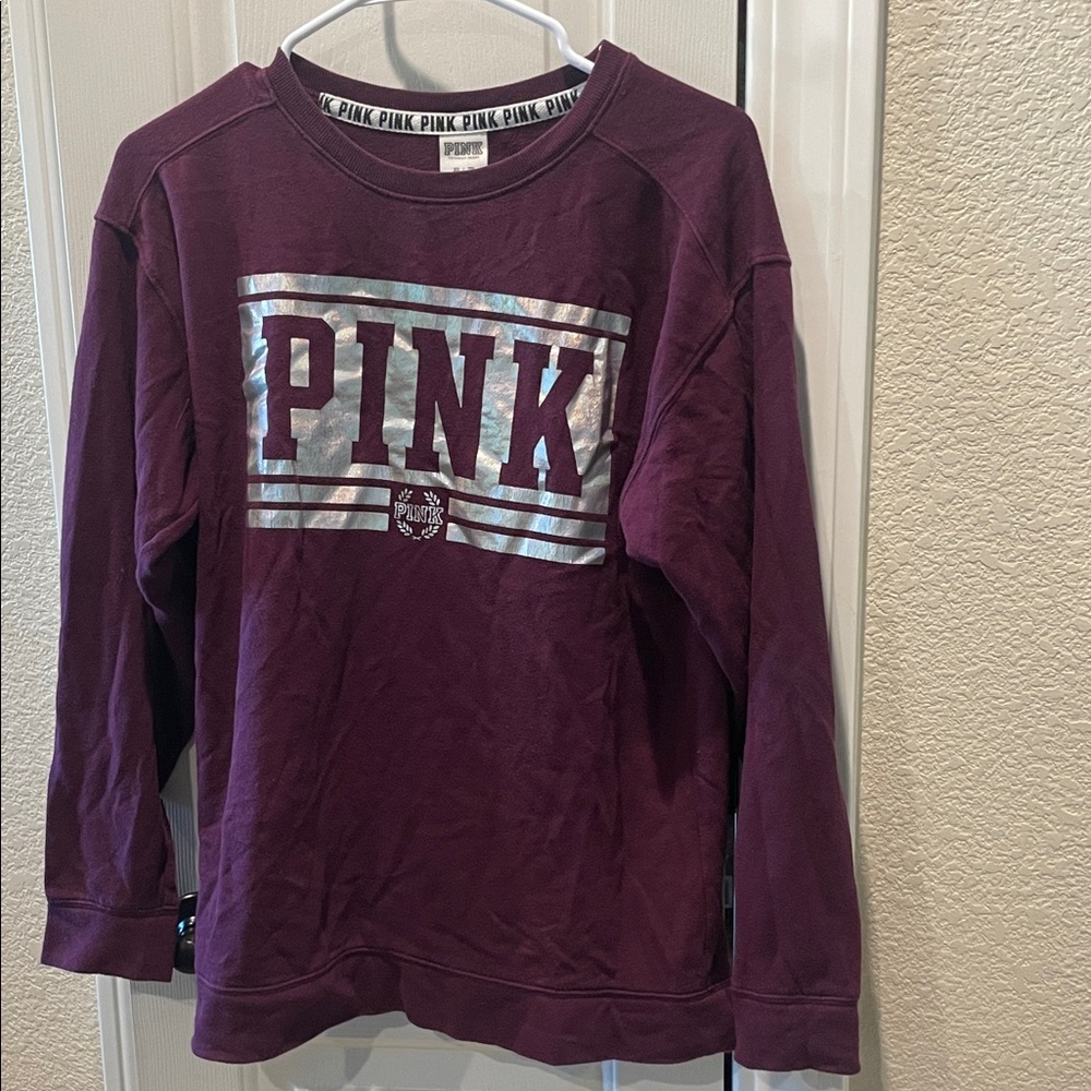 PINK Victoria's Secret Sweatshirt - Purple and Silver